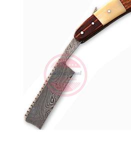 Maquinillas de afeitar con hoja de acero de Damasco Maquinilla de afeitar recta de acero de Damasco personalizada - Product Image 2