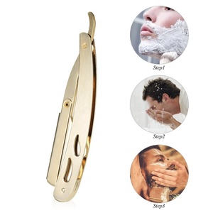 <b>Single</b> <b>Blade</b> Manual Folding Barber <b>Razors</b> Full Gold Plating Shaving <b>Razors</b> for Beauty Salons - Product Image 5