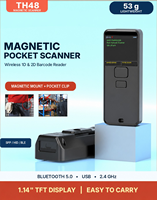 Lecteur de codes-barres magnétique à fixation arrière TH48 Bluetooth 5.0 1D 2D CMOS 640*480 1100mAh pour la logistique d'entrepôt