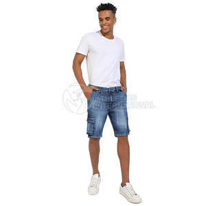 Pantalones Cortos de Mezclilla para Hombre con Corte Ajustado Moderno para Vacaciones y Atuendos Casuales, Pantalones Cortos de Mezclilla para Hombre de Estilo Clásico Hechos en Pakistán - Product Image 2
