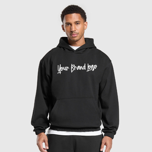 Haute qualité 500gsm pull lourd sweats à capuche français éponge à capuche goutte épaule sans cordes lourd surdimensionné hommes thermique - Product Image 3