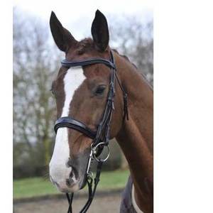 Bridas Weymouth enrolladas patentadas-Brida de caballo Cob negra con costuras elegantes para montar a caballo de Indian - Product Image 1