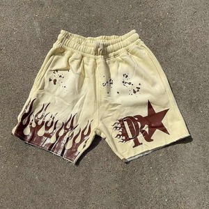 High Quality Custom logo 3D Puff Print Summer Men's Vintage Sweat <b>Shorts</b> 100% Cotton Stone Acid Wash <b>Shorts</b> for Men - Product Image 3