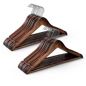 Wood Clothes <b>Hanger</b> <b>for</b> Wardrobe Bathroom Living Room-<b>for</b> Coat Pant Suit Shirt with Delicate Garments Securely - Product Image 4