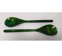 Ensemble de cuillères à salade en résine, écologiques, compatibles lave-vaisselle, couleur personnalisée moderne, 11 pouces, ustensiles à salade, cuisine à domicile, fabriqué en Inde