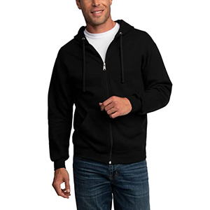 Sweat-shirt à capuche avec fermeture éclair personnalisable pour homme Pull surdimensionné à motif bloqué Tissu tricoté teint en plaine - Product Image 4