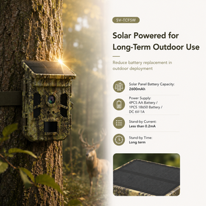 Caméra de <span class=keywords><strong>chasse</strong></span> Sensvision Wildkamera 4K 64MP CMOS IP66 étanche à énergie solaire WiFi 120 PIR avec autonomie de 36 mois - Product Image 2