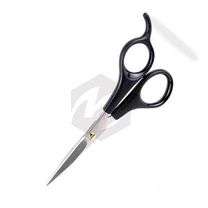 Ciseaux à barbe pour barbier avec manche en plastique, fabriqués en acier inoxydable, ciseaux à moustache professionnels avec repose-doigts fixe - Product Image 4