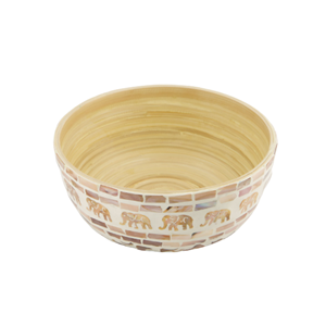 Vente en gros d'ustensiles de cuisine et de décoration du Vietnam de saladier en bambou filé avec nacre au design unique et abordable - Product Image 1