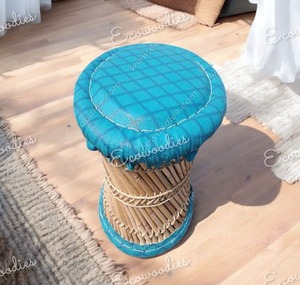 Qualité supérieure Confortable Naturel Bambou Osier Mudda Tabouret Tendance Ottoman Tabouret Intérieur Extérieur Salon - Product Image 2