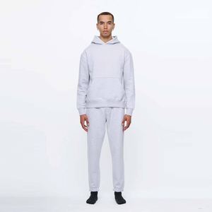 Custom Logo Winter Casual Breathable Lightweight Men's Tracksuit Pullover Hoodie & <b>Trouser</b> Set 2-Piece Hooded Drawstring Closure - Product Image 1