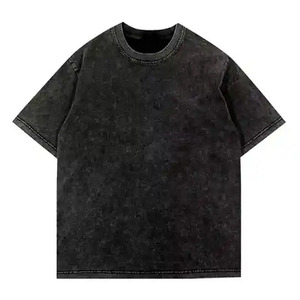 เสื้อยืดผ้าถักสำหรับผู้ชายซักด้วยกรดผ้าฝ้าย100% ดีไซน์ไหล่ตกออกแบบโลโก้ได้ตามต้องการ - Product Image 6