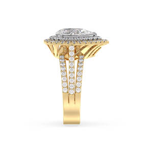 Bague de fiançailles REYES en moissanite de forme poire de 4,2 carats en or massif 14 carats, diamant de laboratoire HPHT CVD, bijoux fins - Product Image 5