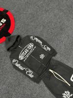 Conjunto Deportivo Informal de Invierno para Hombre, Transpirable, 100% Algodón, Ligero, de Manga Larga, con Estampado Lavado al Ácido, Logotipo Personalizado