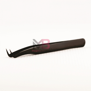 Wholesale 65 Degree Volume Private Label Custom Black Plasma Fiber Tip Stainless Steel Durable Lash <b>Tweezers</b> for Eyelash - Product Image 6