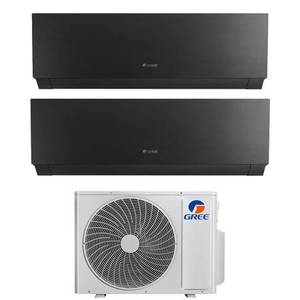 Climatiseur double split Inverter Wi-Fi Gree Modèle Clivia Noir R32 12000+12000 A++ à fréquence variable pour usage domestique - Product Image 1