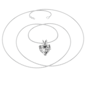 Collar con Colgante de Moissanita de Corte Corazón de 1.5ct, Oro Sólido de 14K con Baño de Rodio, Engaste de Cuatro Puntas, Cadena de Eslabones, Joyería Fina para Mujer - Product Image 5