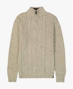 Pull à col montant pour homme en coton peigné 100% anti-froissement et anti-boulochage, tricot torsadé, logo personnalisable - Product Image 6