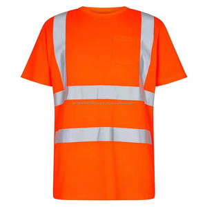 Camiseta de Alta Visibilidad Reflectante Verde Neón con Bandera, Nombre Personalizado, Ropa de Trabajo de Seguridad, Camiseta de Seguridad para Hombre - Product Image 1