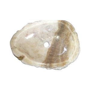 Lavabo Ovalado de Madera Petrificada Hecho a Mano, Diseño Moderno Semi-Pedestal, Diseño Tradicional con Grifo de un Solo Orificio para Baños de Spa y Hoteles - Product Image 6