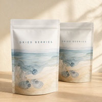 Sachet d'emballage pour baies séchées de qualité supérieure avec fermeture éclair refermable, Doypack imprimé sur mesure