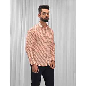 100% Cotton Printed Casual <b>Shirt</b> for Men Stand Collar with Full Sleeves Floral <b>Patchwork</b> Pattern Poplin Oxford Fabric ODM Supply - Product Image 4