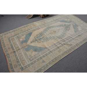 Alfombra Turca Vintage de Lana Azul, 5x9.1 pies (151x278 cm) - Product Image 2