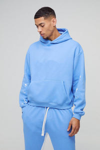 Conjunto Deportivo 100% Algodón, Lavado Ácido con Efecto Degradado, Pantalones Acampanados y Sudadera con Capucha, Ropa Casual Holgada, Chándal de Invierno para Hombre - Product Image 3