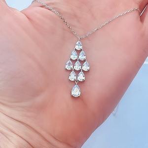 ของขวัญแต่งงานที่สมบูรณ์แบบของเธอสีขาวบุษราคัมสร้อยคอจี้โรเดียมชุบแข็ง925เงินสเตอร์ลิงเครื่องประดับอินเทรนด์เครื่องประดับผู้หญิง - Product Image 3