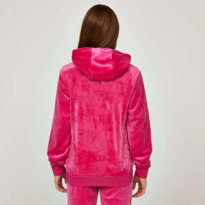Novedad, Sudadera con Capucha Informal de Terciopelo 100% Algodón Rosa para Mujer, Estilo Urbano de Verano - Product Image 4