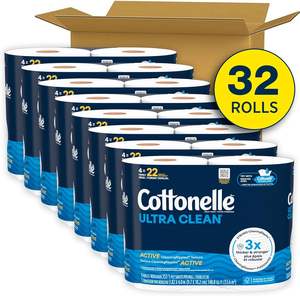 Cottonelle Ultra Clean Toilet Paper with Active CleaningRipples Texture, Strong Bath Tissue, 32 Family Mega <b>Rolls</b> = 176 Regular - Product Image 5