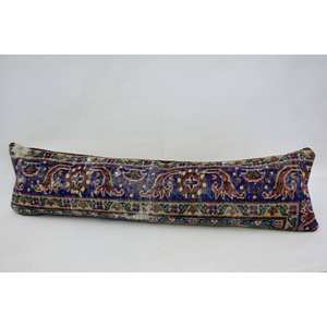 Multicolor 12x48 pulgadas Alfombra de lana Kantha Almohada artística con técnica de tejido de patrón vintage - Product Image 4