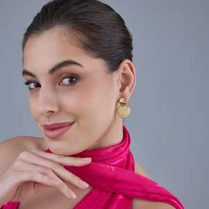 Geometric Gold-Plated Stud Earrings with Zircon for Wedding & Party Gifts - Product Image 3