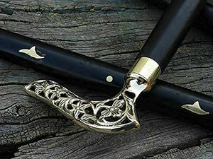 <b>Vintage</b> Handmade Wooden Walking Cane Adjustable Length 36 Inch Designer Handle Durable Support <b>Stick</b> for Men Women Outdoor Use - Product Image 3