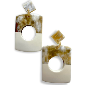 Pendientes de cuerno de búfalo 100% naturales hechos a mano, diseño personalizado, joyería de gota de cuerno de buey, producto artesanal natural aceptable - Product Image 3