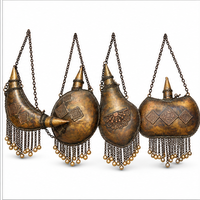 Reproduction égyptienne d'une gourde antique – Gourde décorative vintage en métal, fabriquée à la main, avec un design égyptien ornemental
