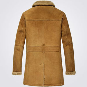 Best High Quality Style Winter FauxMensCamel Winter Sheepskin Shearling <b>PeaCoat</b> Plus Size PU LeatherCoats <b>Men's</b> Leather <b>Jackets</b> - Product Image 2