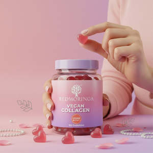 Gummies véganes au collagène RedMoringa d'Italie, 60 unités, complément alimentaire pour l'éclat et l'élasticité de la peau, marque privée OEM, soins corporels - Product Image 2