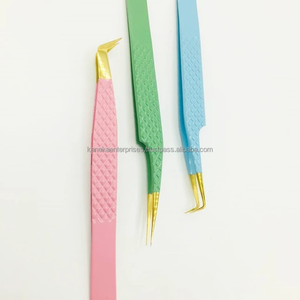 Pinzas Profesionales Pre-fabricadas Antideslizantes de Precisión y Durabilidad para Extensión de Pestañas Kaneka, Punta de Fibra de Acero Inoxidable, Logotipo Personalizado Suave - Product Image 6