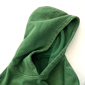 Sudadera con capucha unisex a granel personalizada lavado ácido verde ropa de calle en blanco sudaderas con capucha de gran tamaño 2025 - Product Image 4