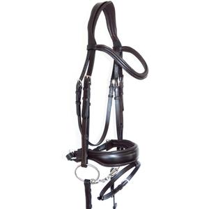 Brida anatómica de forma libre de cuero Premium para caballos Comfort Cut Away con GLOW Curve Crystal BLING Patent Made - Product Image 3