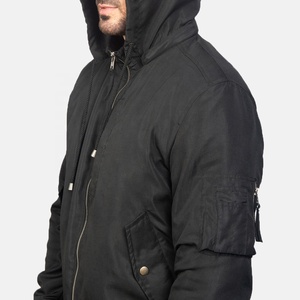 Blouson Bomber Unisexe en Laine Designer 2021, Impression Personnalisée, Noir, Logo Fin sur le Devant, Coupe-Vent, Écologique, Saison Hiver, Vente en Gros - Product Image 5