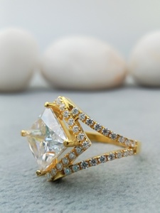 D'VINS JEWELS Classic Style ASSCHER VVS Moissanite Diamond 925 STERLING SILVER Lab Grown Diamond Engagement Ring - Product Image 2