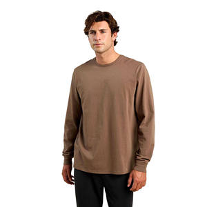 เสื้อยืดคอกลมสำหรับผู้ชายเสื้อยืดแขนยาวแบบเรียบสำหรับผู้ชายเสื้อยืดสำหรับผู้ชายเสื้อออกแบบโลโก้ได้ตามต้องการ - Product Image 2