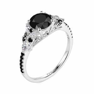 Bague de fiançailles Jeulia Vintage Midnight Black Butterfly Diamond en argent sterling - Product Image 2