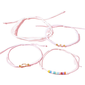 4 unids/set pulsera de dijes hecha a mano ajustable estilo bohemio pulseras coloridas para niñas <span class=keywords><strong>simplemente</strong></span> pulsera de cuerda regalo para <span class=keywords><strong>amigos</strong></span> - Product Image 1