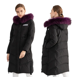 Manteau parka d'hiver long pour femme, capuche imperméable, réversible, imprimé peau de serpent, col rabattu, épais, chaud, matelassé, décontracté pour l'extérieur - Product Image 1