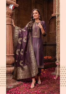 Dernière collection Premium Beautiful Outfit Viscose par Nylon Kurti Pant & Dupatta With Hand With Hand With World Wide Exportateur and Supplier - Product Image 2