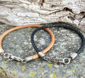 Genuine Leather Cord Bracelet, Leather Cord Bracelets <b>Men</b>, Natural Leather Cord Bracelet Nautical Rope Bracelet, Surfer Bracelet - Product Image 1