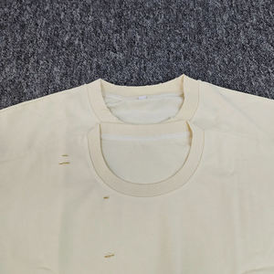T-shirts vintage vieillis vierges OEM Streetwear T-shirt à logo imprimé lourd vente en gros - Product Image 5
